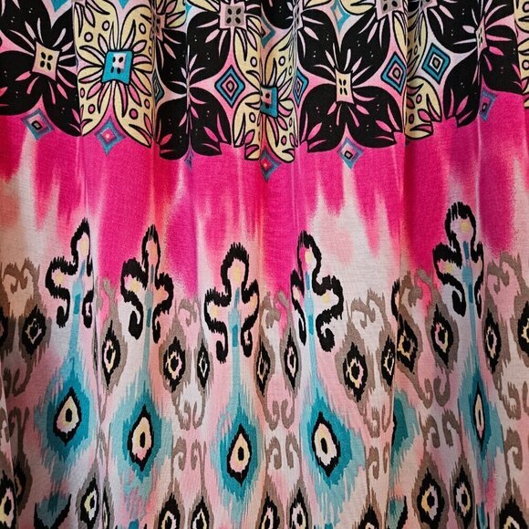 WinWin Tunic Boho Blouse Size XLarge 3/4 Lace Multi-Color Hippie Women's - Picture 4 of 7